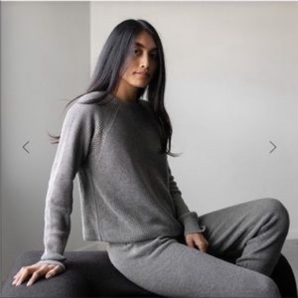 Lunya Pima cotton alpaca waffle knit sweater in Charcoal, sz L - Picture 7 of 11